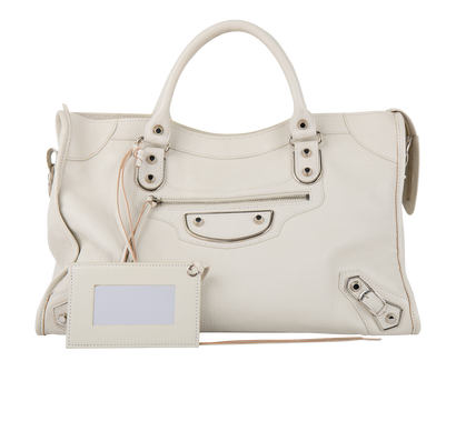 City Bag, &pound;595, Handbags, Cream, Leather, Front view